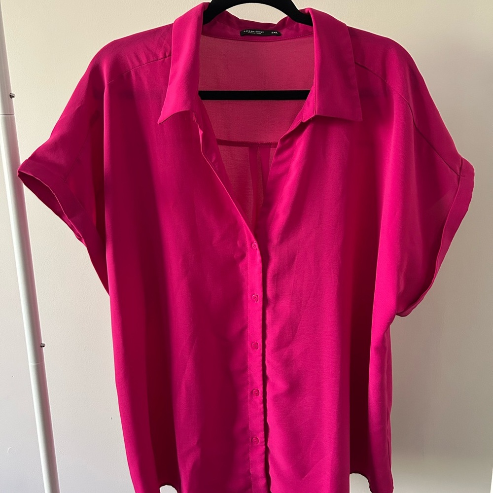 SHEIN Pink Button Down Shirt